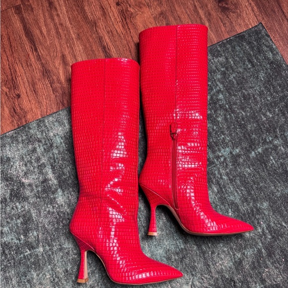 Stuart Weitzman Red Leather Knee Boots purchased but never worn - Picture 10 of 10